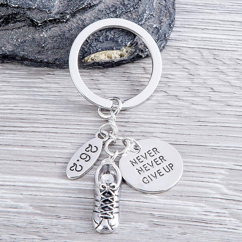Infinity Collection Marathon Gifts - Never Give Up Runner Keychain, Running Jewelry, Marathon Jewelry, 26.2 Keychain - Image 2
